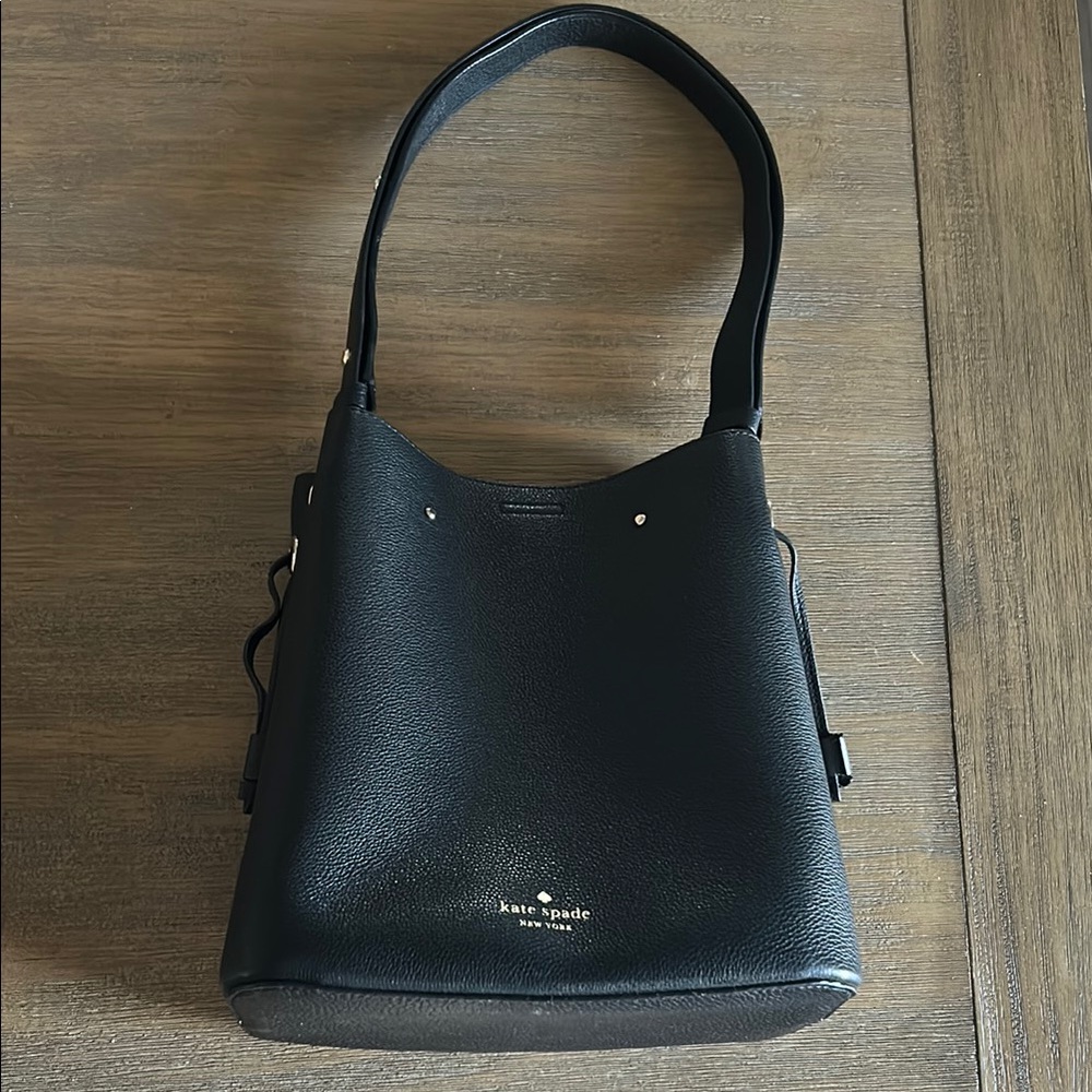 Kate Spade Black Leather Bucket Bag